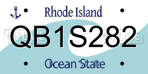 QB1S282 Rhode Island License Plate