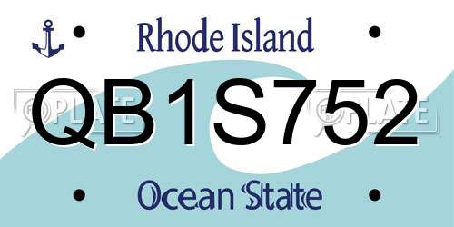 QB1S752 Rhode Island License Plate