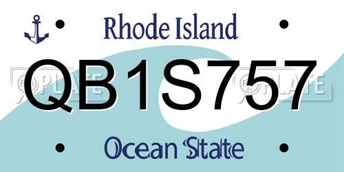 QB1S757 Rhode Island License Plate
