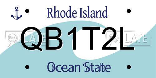 QB1T2L Rhode Island License Plate