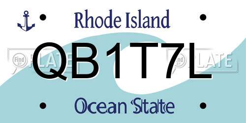 QB1T7L Rhode Island License Plate