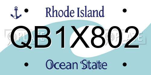 QB1X802 Rhode Island License Plate
