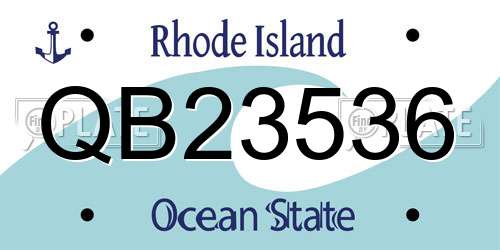 QB23536 Rhode Island License Plate
