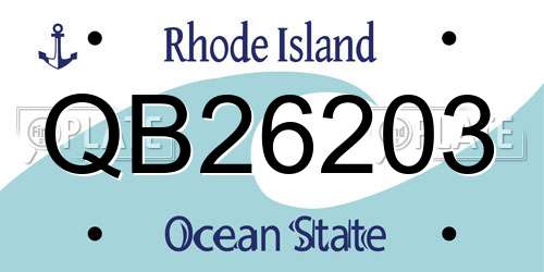 QB26203 Rhode Island License Plate