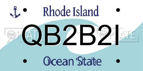 QB2B2I Rhode Island License Plate