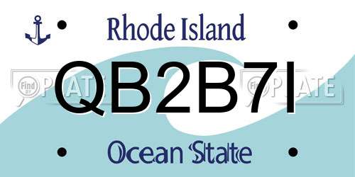 QB2B7I Rhode Island License Plate