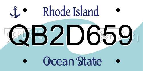 QB2D659 Rhode Island License Plate
