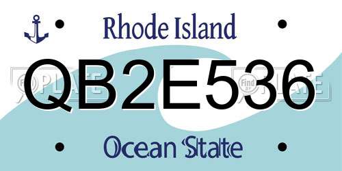 QB2E536 Rhode Island License Plate