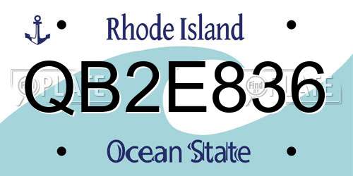 QB2E836 Rhode Island License Plate