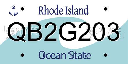 QB2G203 Rhode Island License Plate