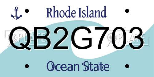 QB2G703 Rhode Island License Plate