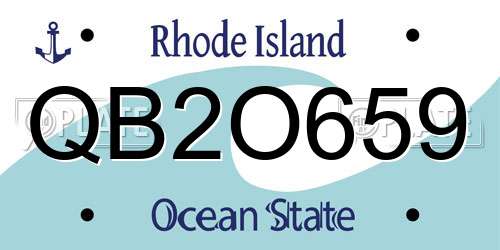QB2O659 Rhode Island License Plate