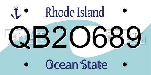 QB2O689 Rhode Island License Plate