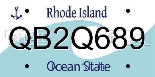 QB2Q689 Rhode Island License Plate