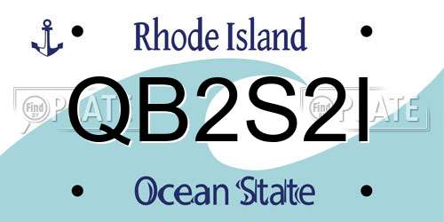 QB2S2I Rhode Island License Plate