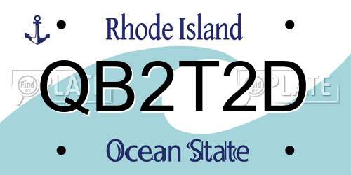 QB2T2D Rhode Island License Plate