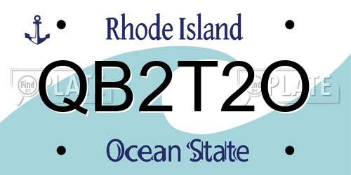 QB2T2O Rhode Island License Plate