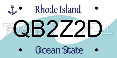 QB2Z2D Rhode Island License Plate