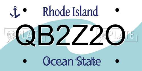 QB2Z2O Rhode Island License Plate