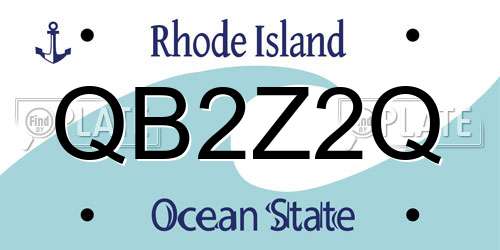 QB2Z2Q Rhode Island License Plate