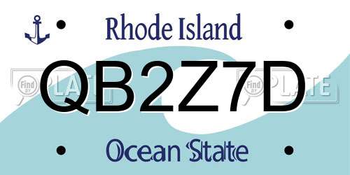 QB2Z7D Rhode Island License Plate