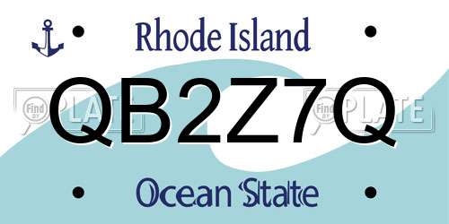 QB2Z7Q Rhode Island License Plate