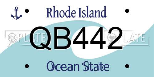 QB442 Rhode Island License Plate