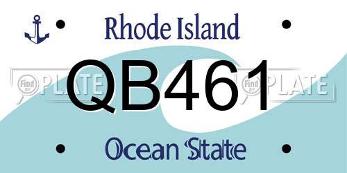 QB461 Rhode Island License Plate