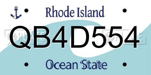 QB4D554 Rhode Island License Plate
