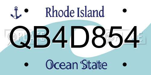 QB4D854 Rhode Island License Plate