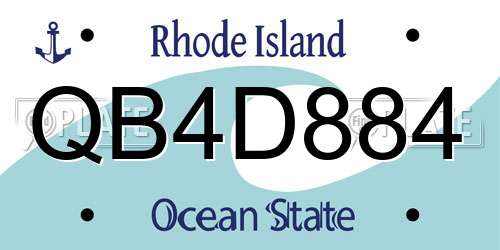 QB4D884 Rhode Island License Plate
