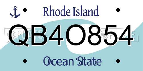 QB4O854 Rhode Island License Plate