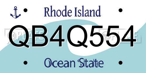 QB4Q554 Rhode Island License Plate