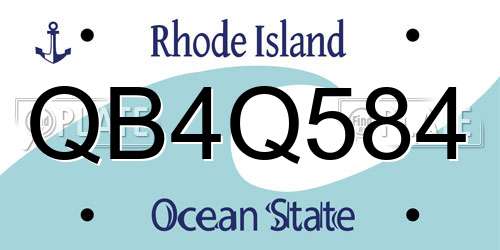 QB4Q584 Rhode Island License Plate