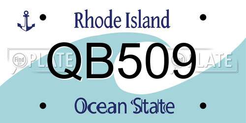 QB509 Rhode Island License Plate