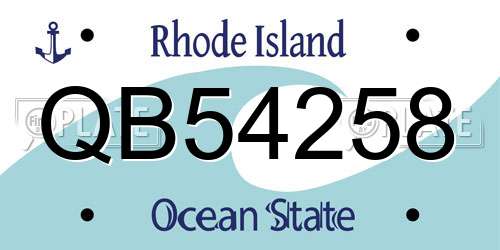 QB54258 Rhode Island License Plate