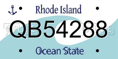QB54288 Rhode Island License Plate