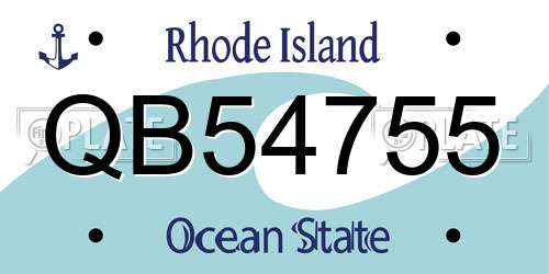 QB54755 Rhode Island License Plate