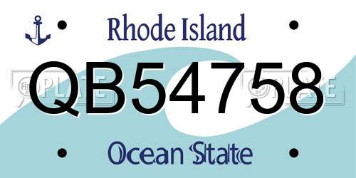 QB54758 Rhode Island License Plate
