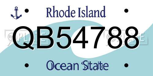 QB54788 Rhode Island License Plate