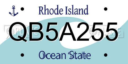 QB5A255 Rhode Island License Plate