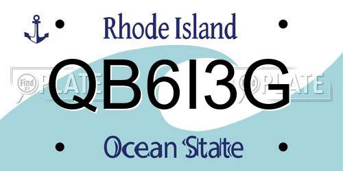 QB6I3G Rhode Island License Plate