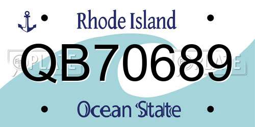 QB70689 Rhode Island License Plate