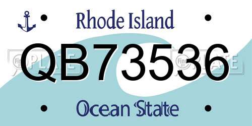 QB73536 Rhode Island License Plate