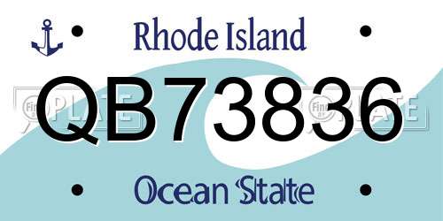 QB73836 Rhode Island License Plate