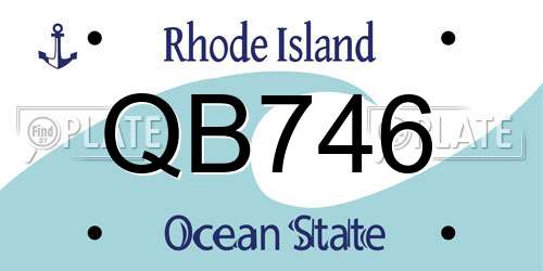 QB746 Rhode Island License Plate