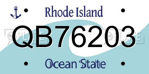QB76203 Rhode Island License Plate