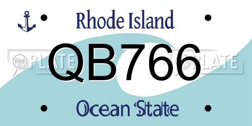 QB766 Rhode Island License Plate