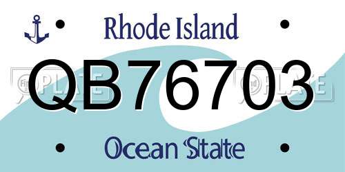 QB76703 Rhode Island License Plate