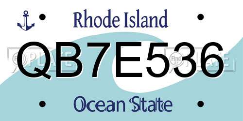 QB7E536 Rhode Island License Plate